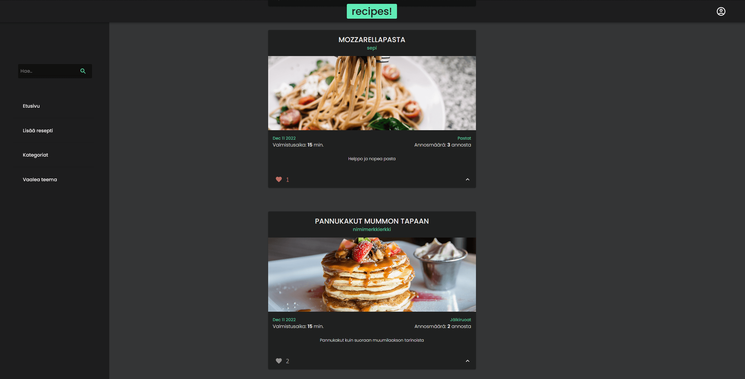 /images/Front page, browsing recipes